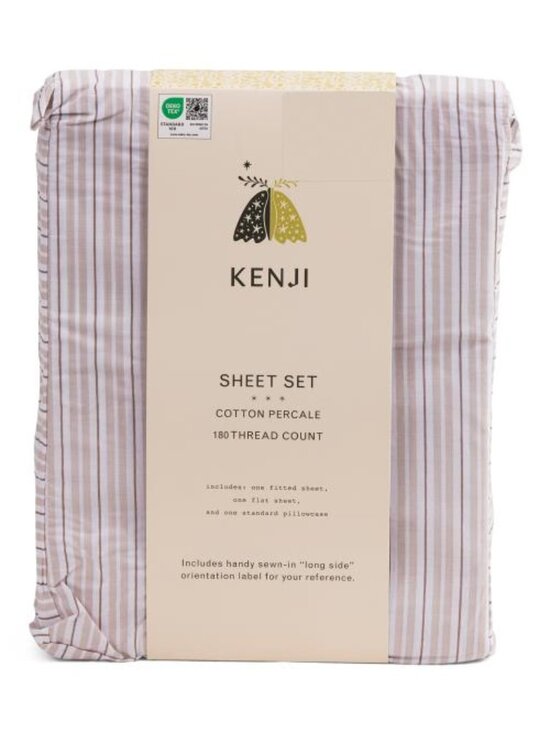 KENJI Other - KENJI 180tc Cotton Percale Striped Sheet Set